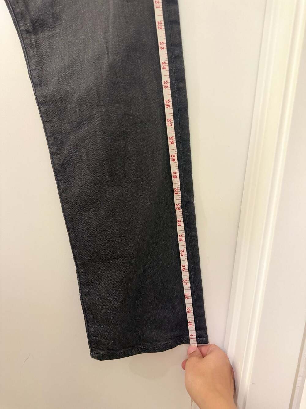 Armani Exchange A|X Relaxed Straight Leg 5-Pocket Jeans, Black - Picture 8 of 10